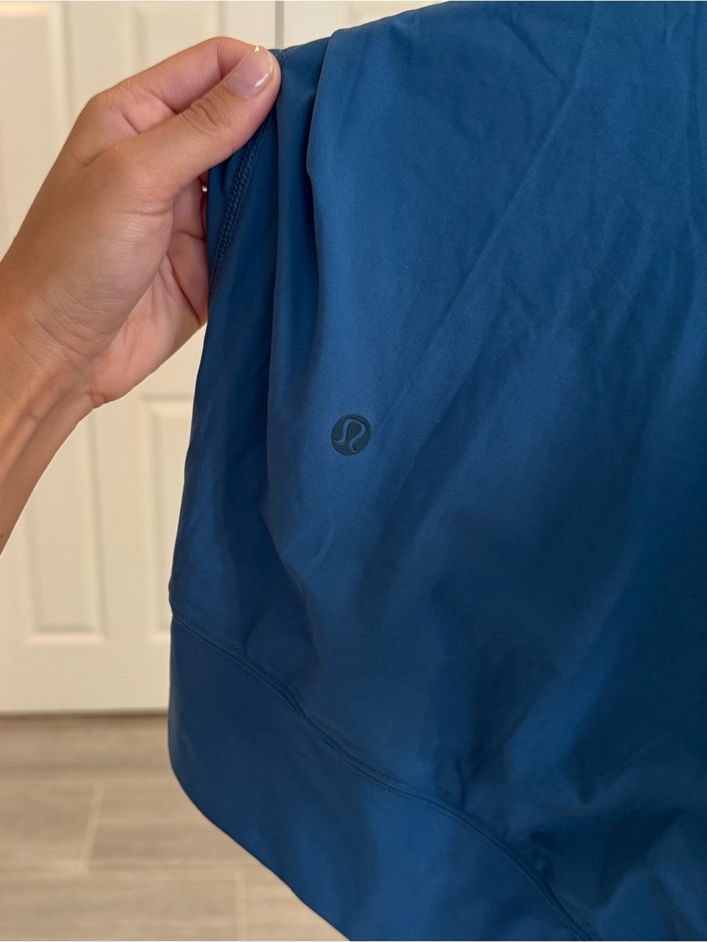 lululemon Open Back Blue Short Sleeve Workout Tee - Picture 5 of 6